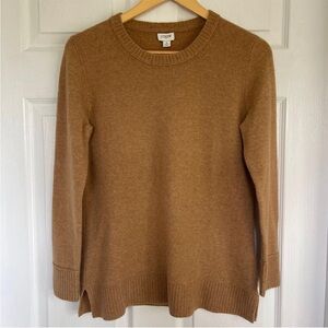 J. Crew Camel Crewneck Wool-Cashmere Sweater